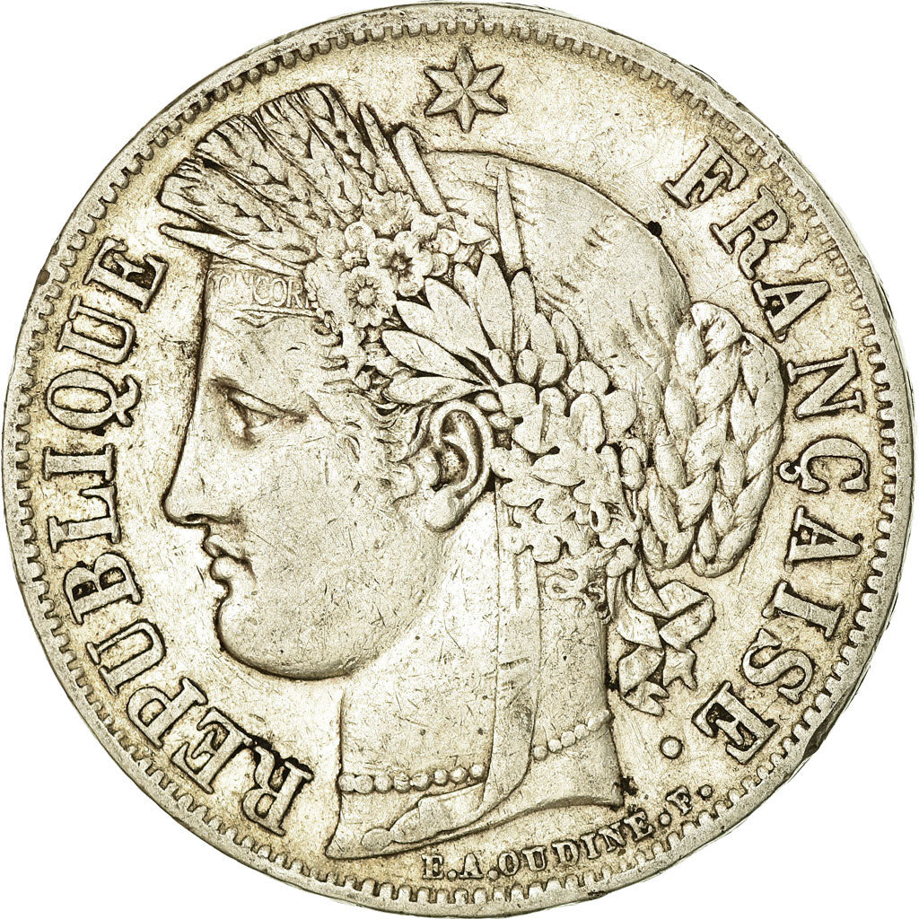 Coin, France, Cérès, 5 Francs, 1850, Paris, VF(30-35), Silver, KM:761.1