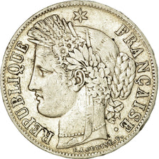 Moneta, Francia, Cérès, 5 Francs, 1850, Paris, MB+, Argento, KM:761.1