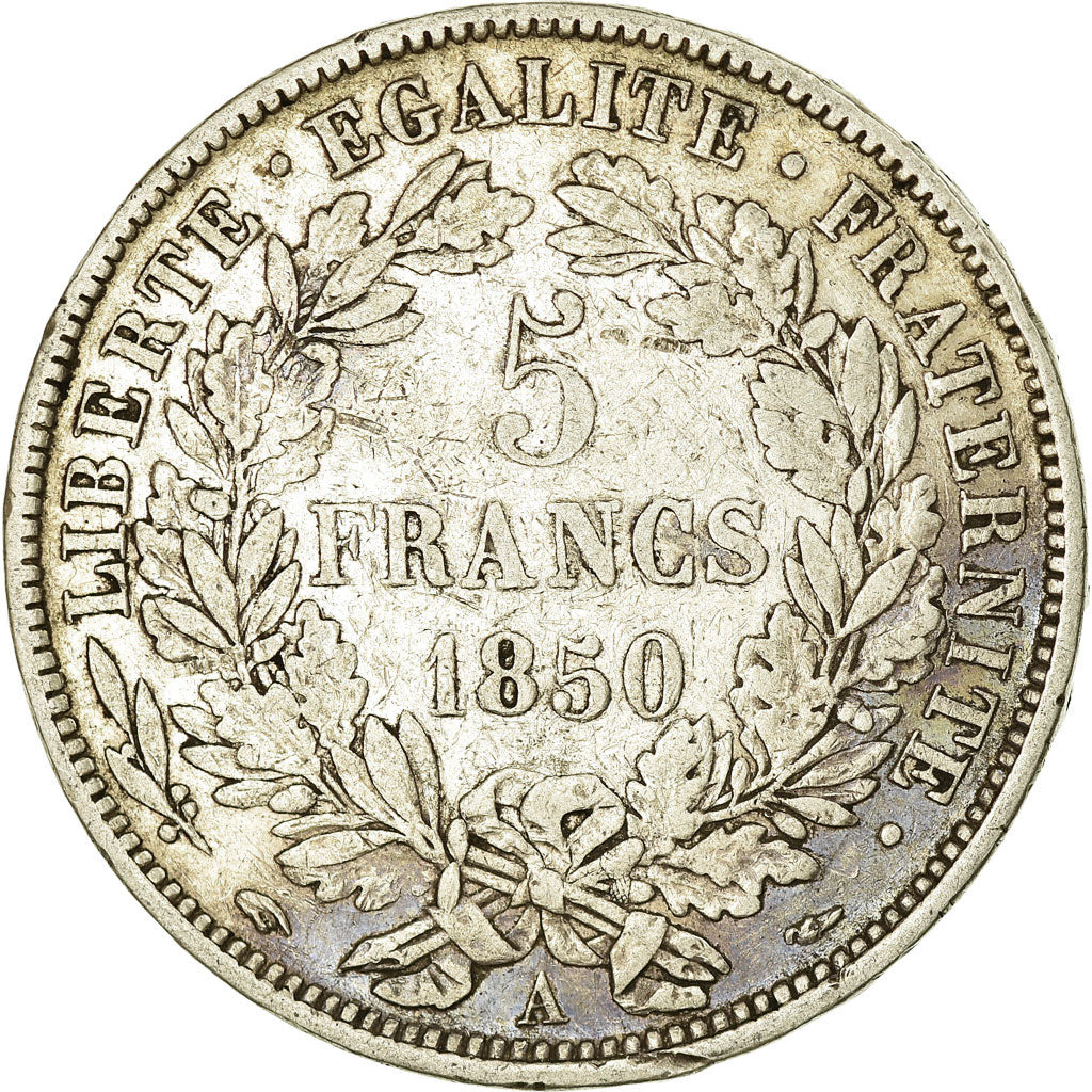 Coin, France, Cérès, 5 Francs, 1850, Paris, VF(30-35), Silver, KM:761.1
