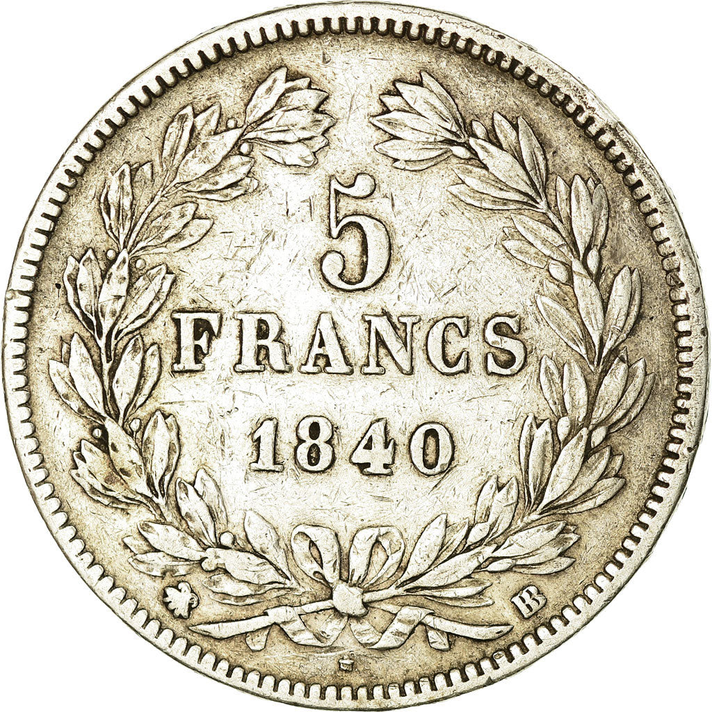 Monnaie, France, Louis-Philippe, 5 Francs, 1840, Strasbourg, TB+, Argent