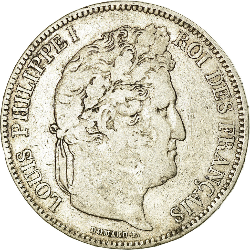Monnaie, France, Louis-Philippe, 5 Francs, 1843, Strasbourg, TB, Argent