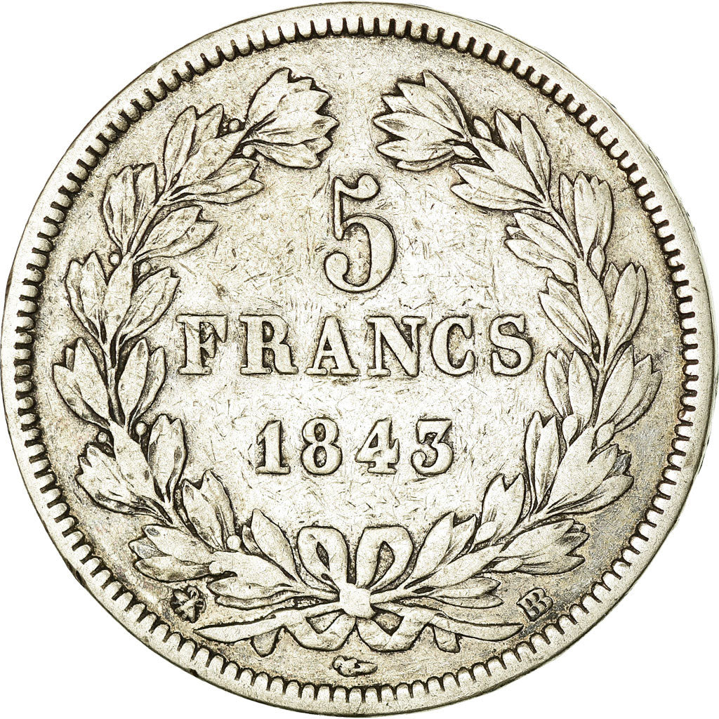 Monnaie, France, Louis-Philippe, 5 Francs, 1843, Strasbourg, TB, Argent