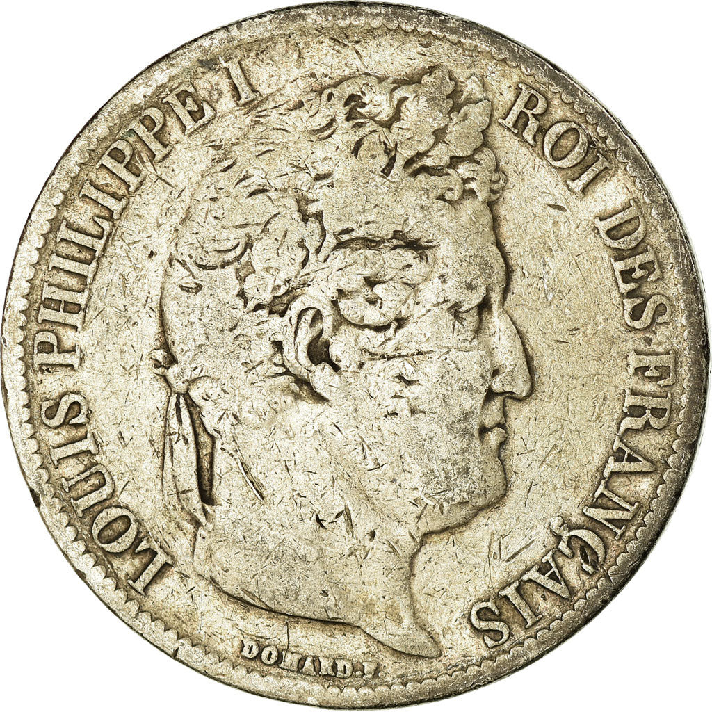Moneta, Francia, Louis-Philippe, 5 Francs, 1831, Lyon, B+, Argento, KM:744.2