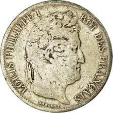 Moneta, Francia, Louis-Philippe, 5 Francs, 1831, Lyon, B+, Argento, KM:744.2