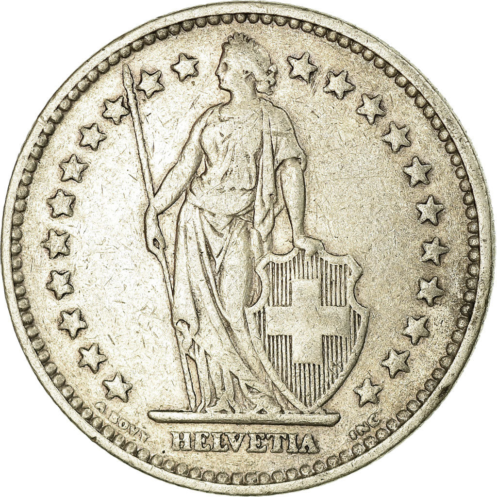 Moneta, Svizzera, 2 Francs, 1922, Bern, MB+, Argento, KM:21
