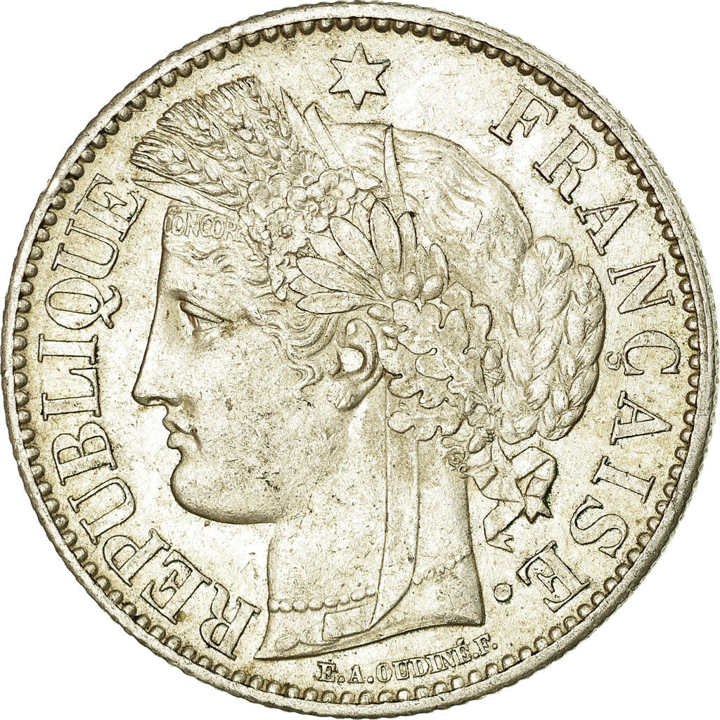 Coin, France, Cérès, 2 Francs, 1895, Paris, AU(55-58), Silver, KM:817.1