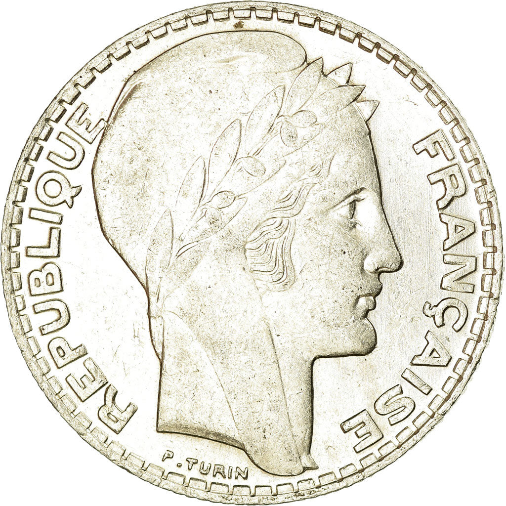 Munten, Frankrijk, Turin, 10 Francs, 1937, Paris, ZF+, Zilver, KM:878