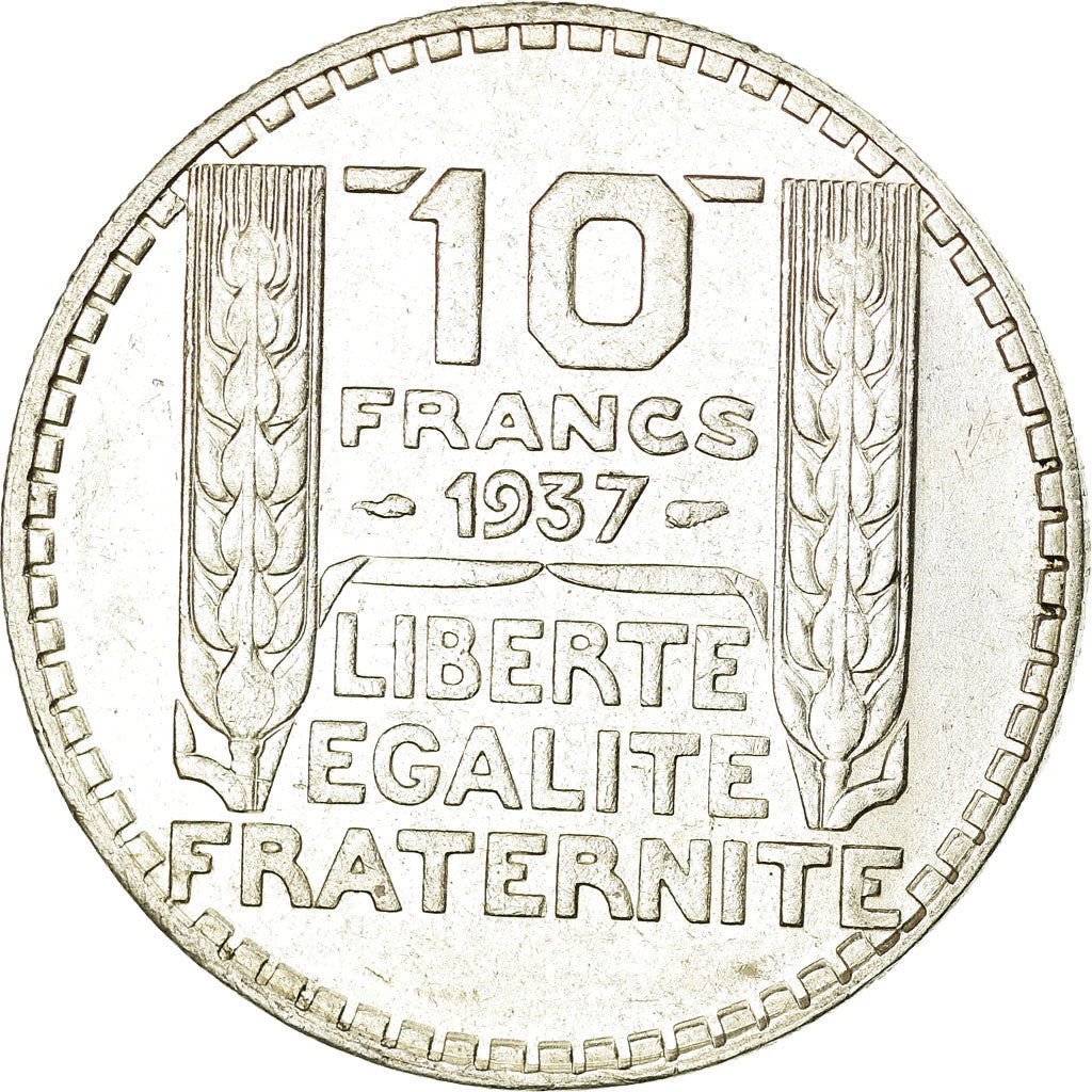 Munten, Frankrijk, Turin, 10 Francs, 1937, Paris, ZF+, Zilver, KM:878