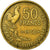 Moeda, França, Guiraud, 50 Francs, 1950, Paris, EF(40-45), Alumínio-Bronze