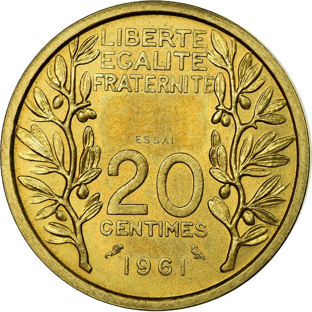 Moneta, Francia, Essai de Lagriffoul, 20 Centimes, 1961, Paris, ESSAI, SPL