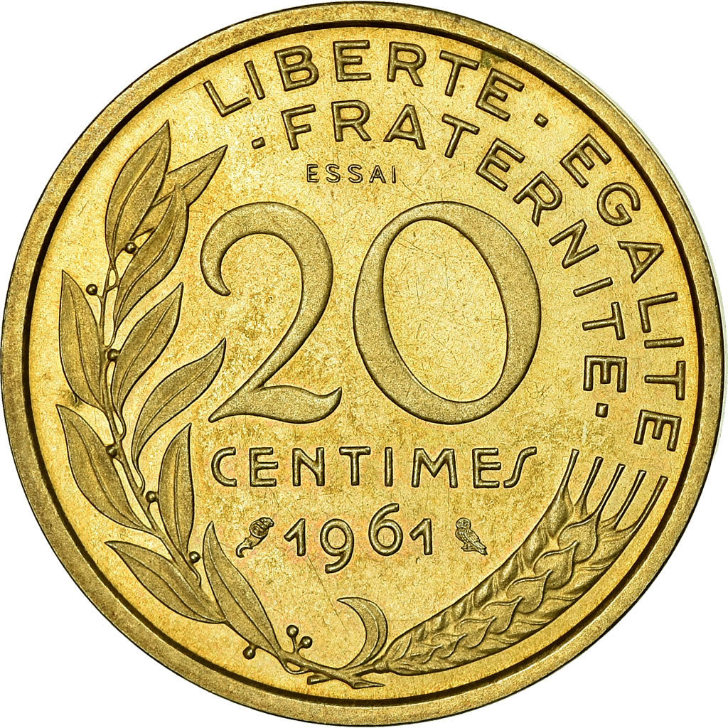Münze, Frankreich, Essai de Dieudonné, 20 Centimes, 1961, Paris, ESSAI, UNZ