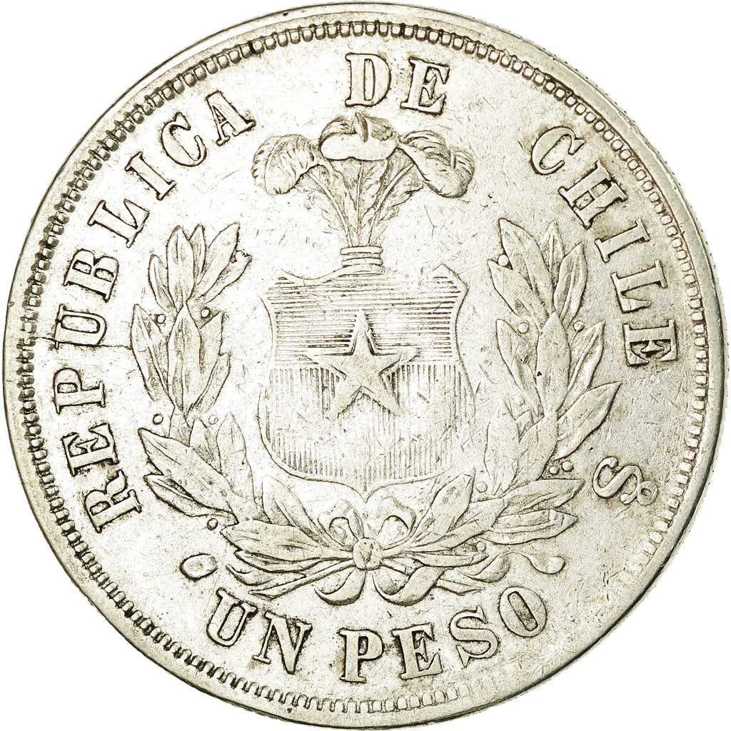 Münze, Chile, Peso, 1874, Santiago, SS, Silber, KM:142.1
