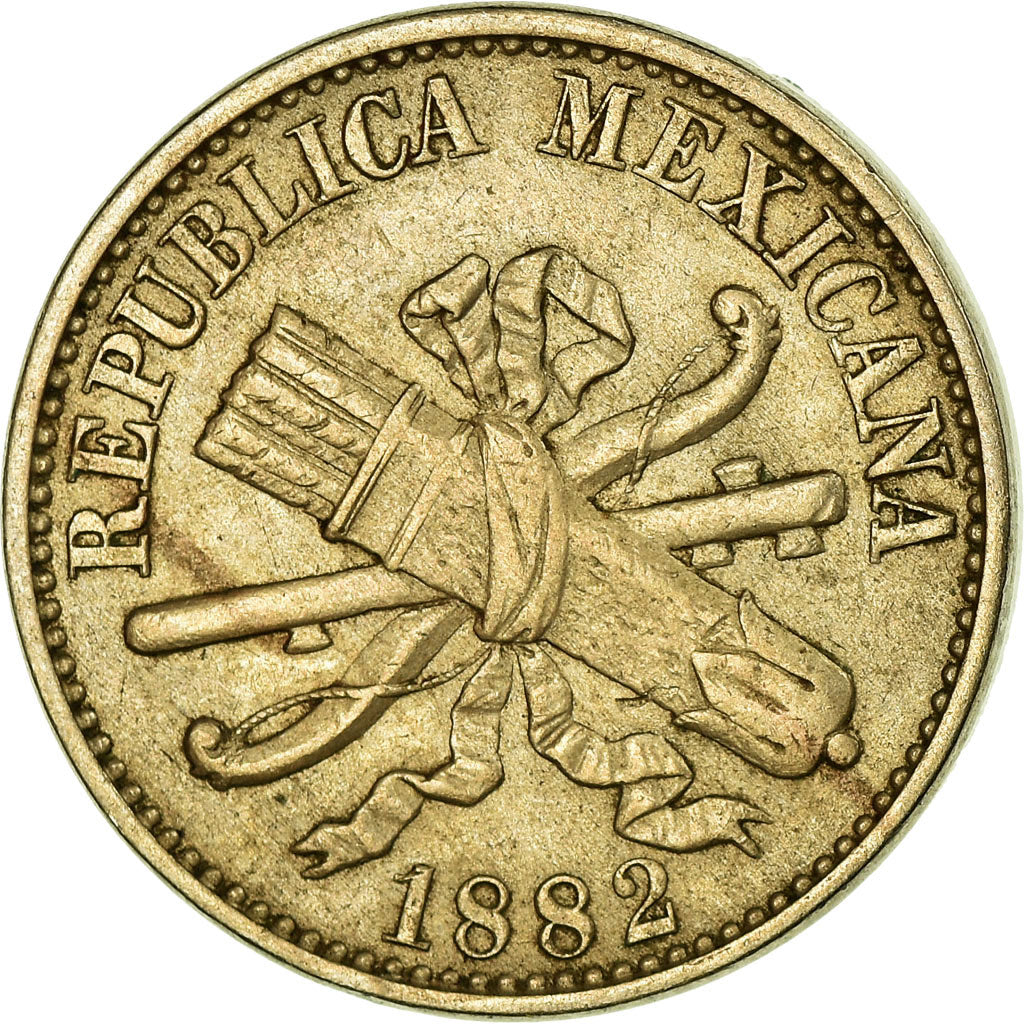Moneta, Messico, 5 Centavos, 1882, Mexico City, BB, Rame-nichel, KM:399