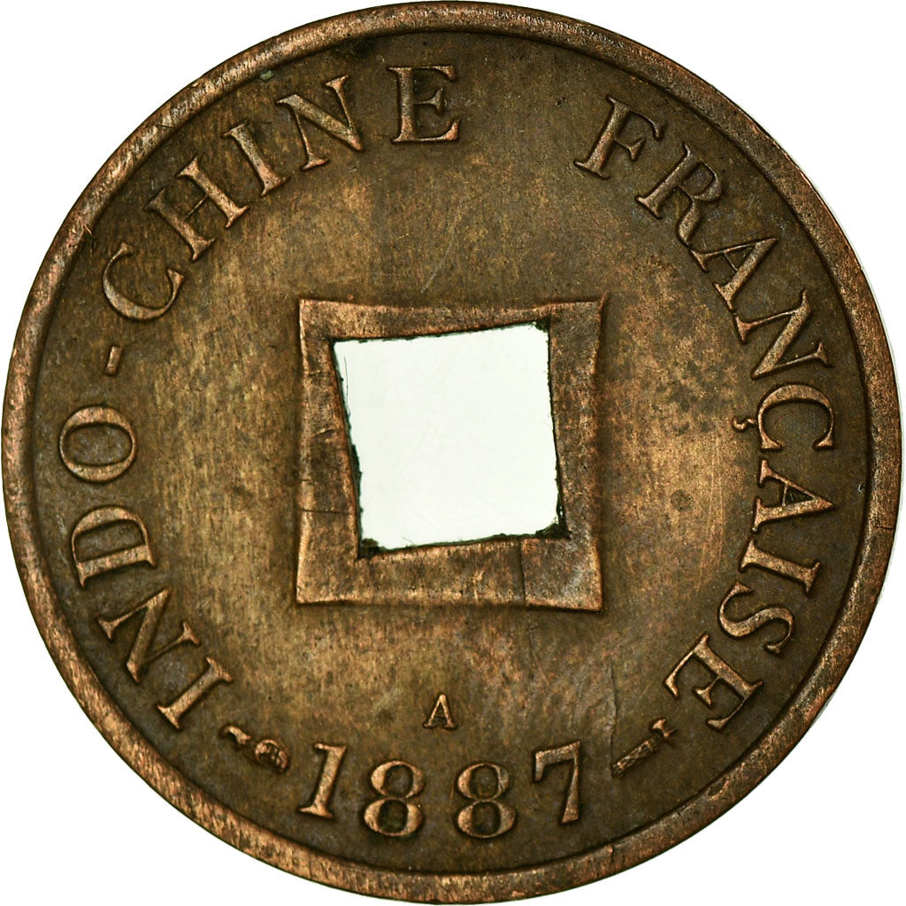 Monnaie, FRENCH INDO-CHINA, Sapeque, 1887, Paris, TTB+, Bronze, KM:6