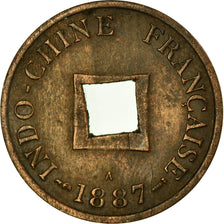 Monnaie, FRENCH INDO-CHINA, Sapeque, 1887, Paris, TTB+, Bronze, KM:6