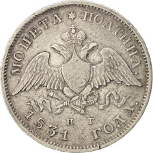 Moneda, Rusia, Nicholas I, Poltina, 1/2 Rouble, 1831, St. Petersburg, BC+