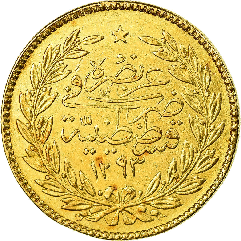 Coin, Turkey, Abdul Hamid II, 500 Kurush, 1293//28 (1902), Qustantiniyah, Gold
