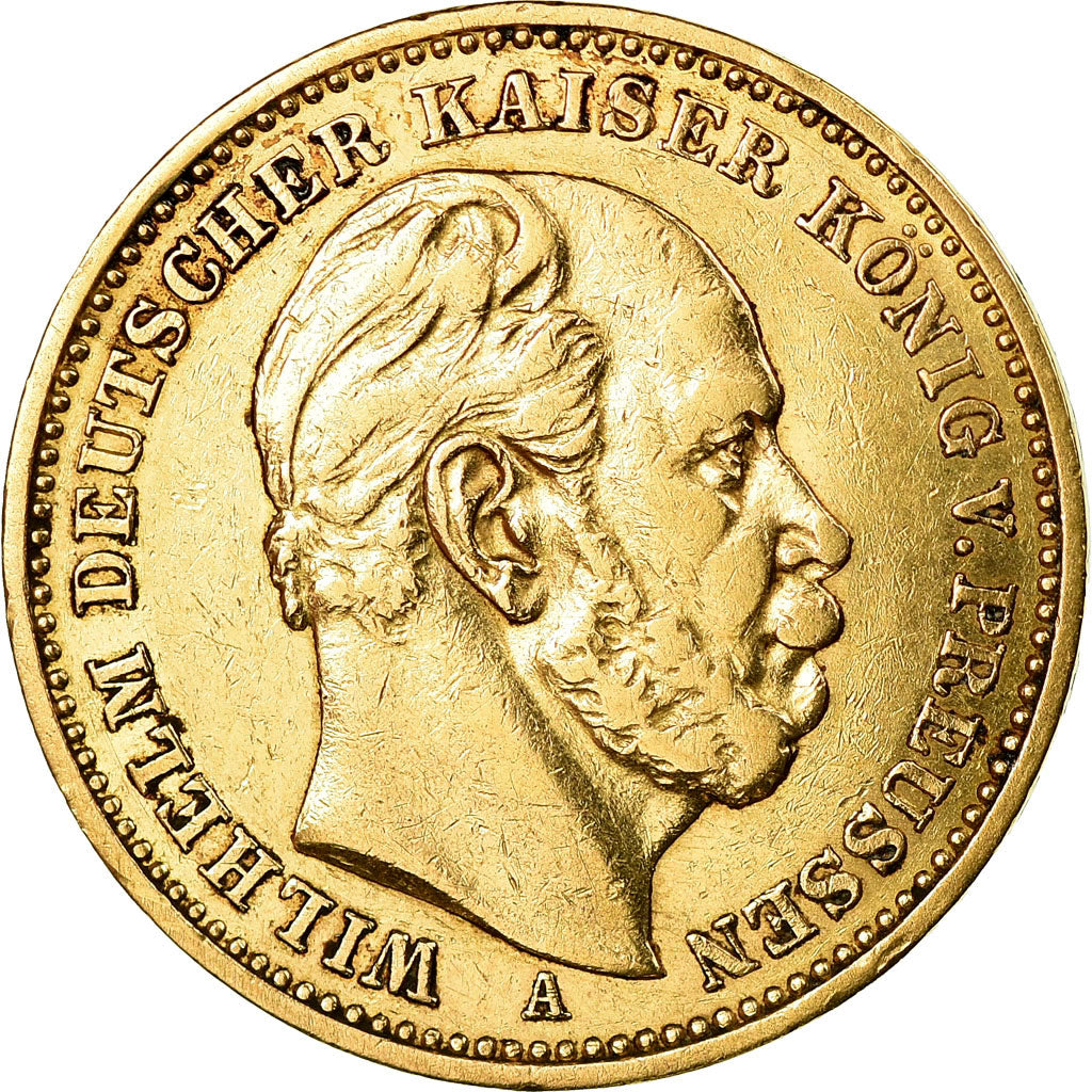 Coin, German States, PRUSSIA, Wilhelm I, 20 Mark, 1887, Berlin, EF(40-45), Gold