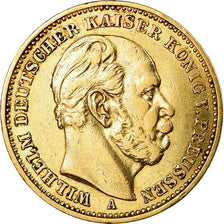 Coin, German States, PRUSSIA, Wilhelm I, 20 Mark, 1887, Berlin, EF(40-45), Gold