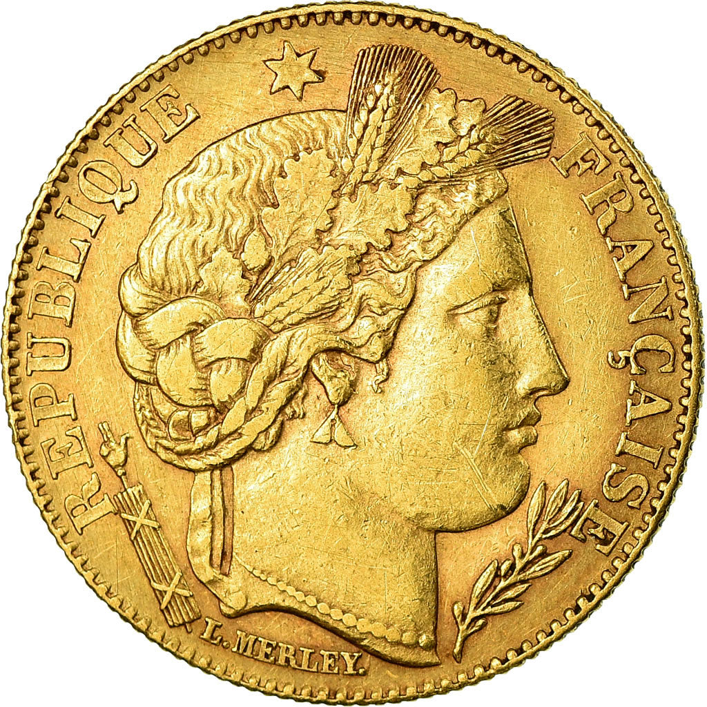 Moneta, Francja, Cérès, 10 Francs, 1899, Paris, AU(50-53), Złoto, KM:830