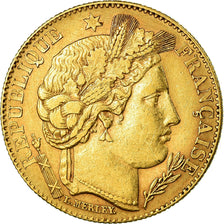 Moneta, Francja, Cérès, 10 Francs, 1899, Paris, AU(50-53), Złoto, KM:830