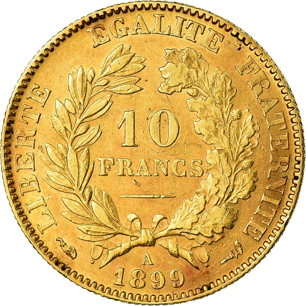 Coin, France, Cérès, 10 Francs, 1899, Paris, EF(40-45), Gold, KM:830