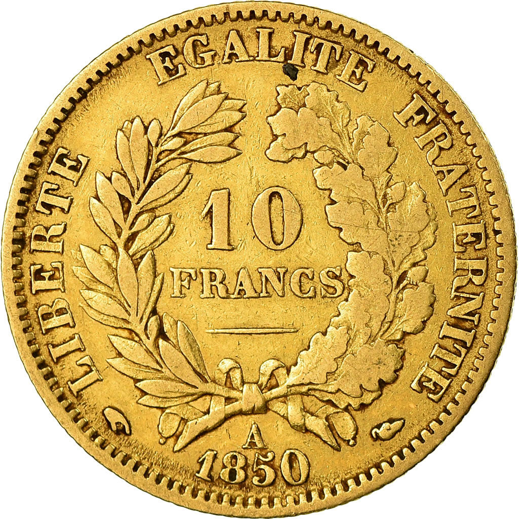 Coin, France, Cérès, 10 Francs, 1850, Paris, VF(30-35), Gold, KM:770