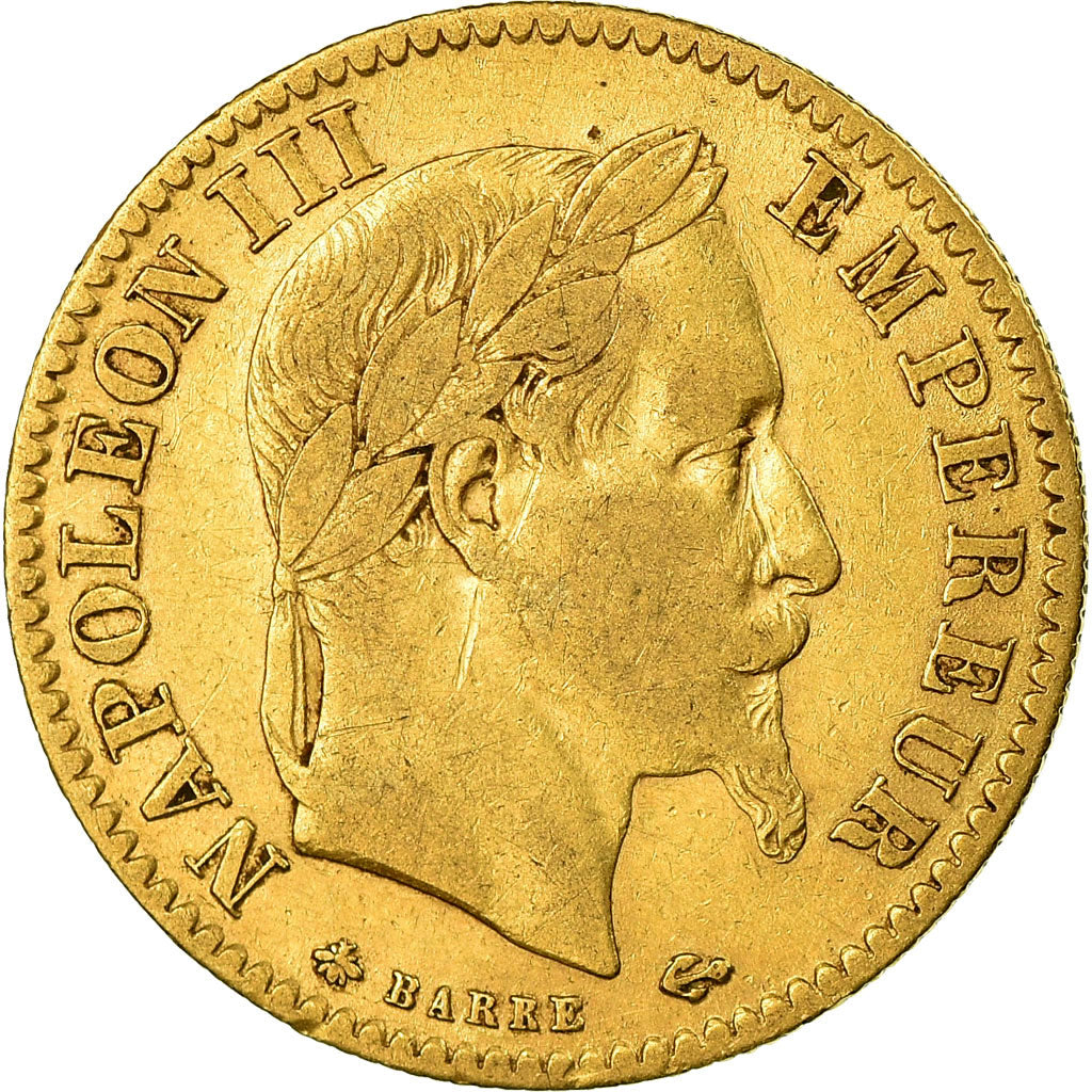 Munten, Frankrijk, Napoleon III, 10 Francs, 1865, Paris, FR+, Goud, KM:800.1