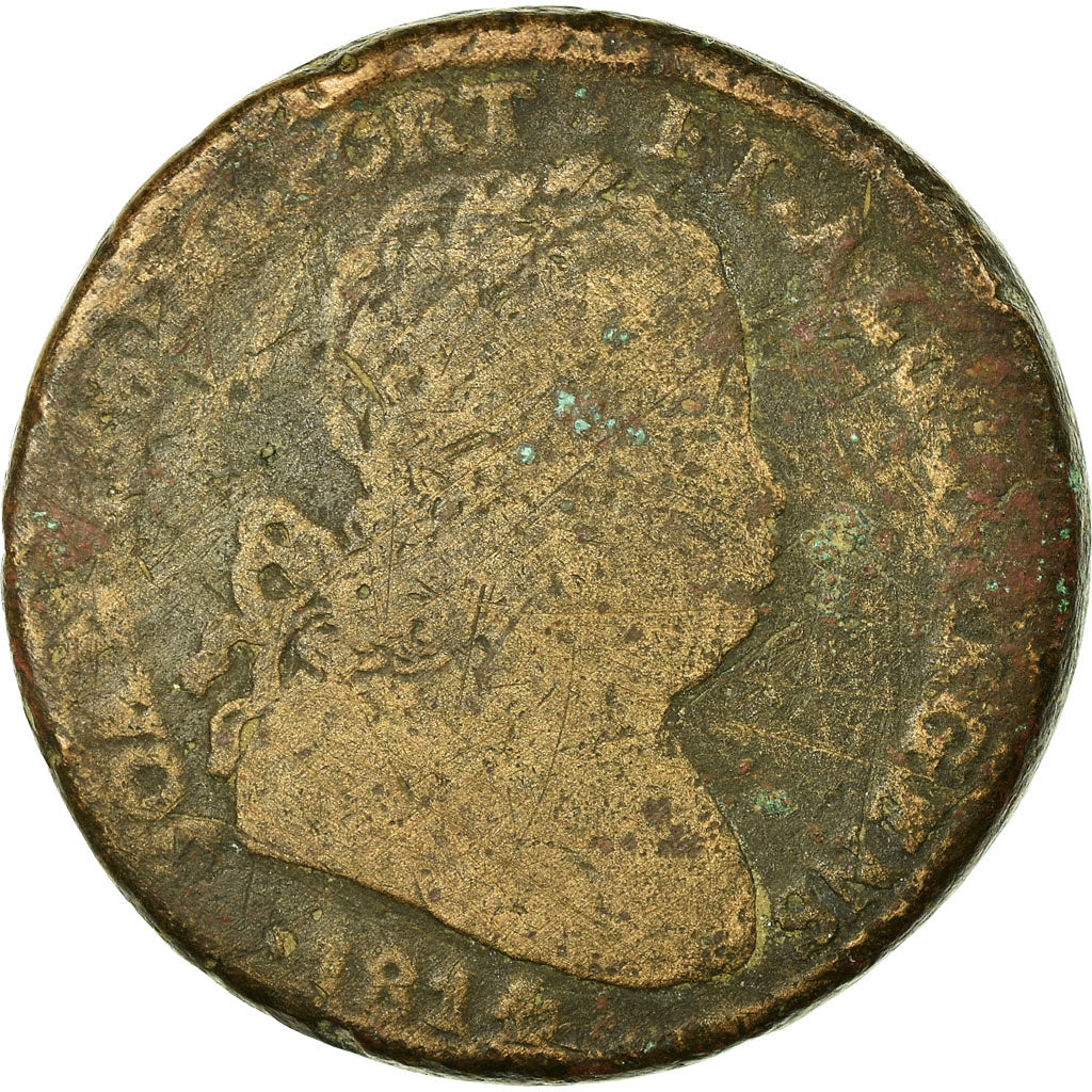 Moeda, Portugal, Jo, 40 Reis, Pataco, 1814, VG(8-10), Bronze, KM:345.1