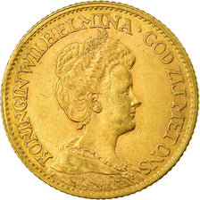 Coin, Netherlands, Wilhelmina I, 10 Gulden, 1911, MS(60-62), Gold, KM:149