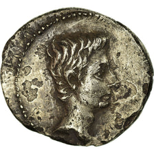 Coin, Augustus, Denarius, 16 BC, Spain, Traveling mint, EF(40-45), Silver
