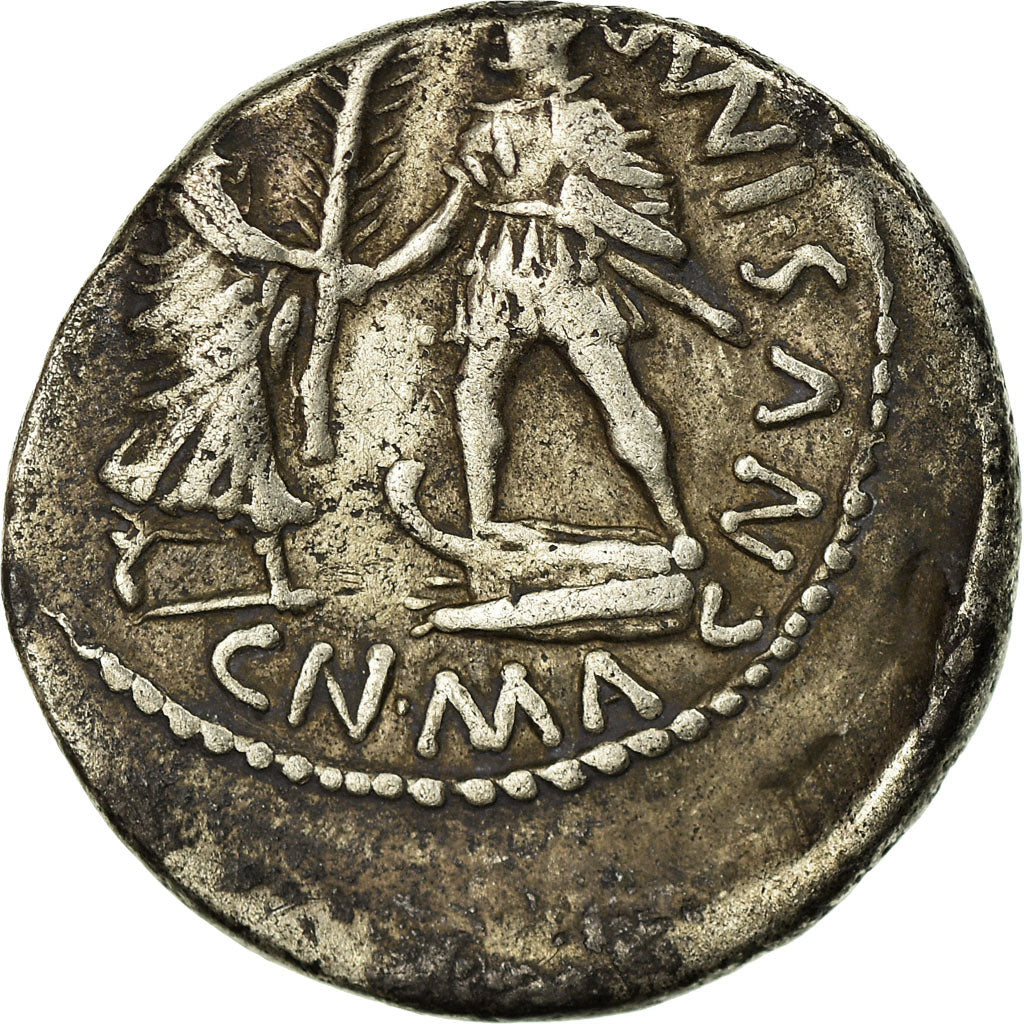 Coin, Pompeius, Denarius, 46-45 BC, Spain, EF(40-45), Silver, Crawford:469/1a