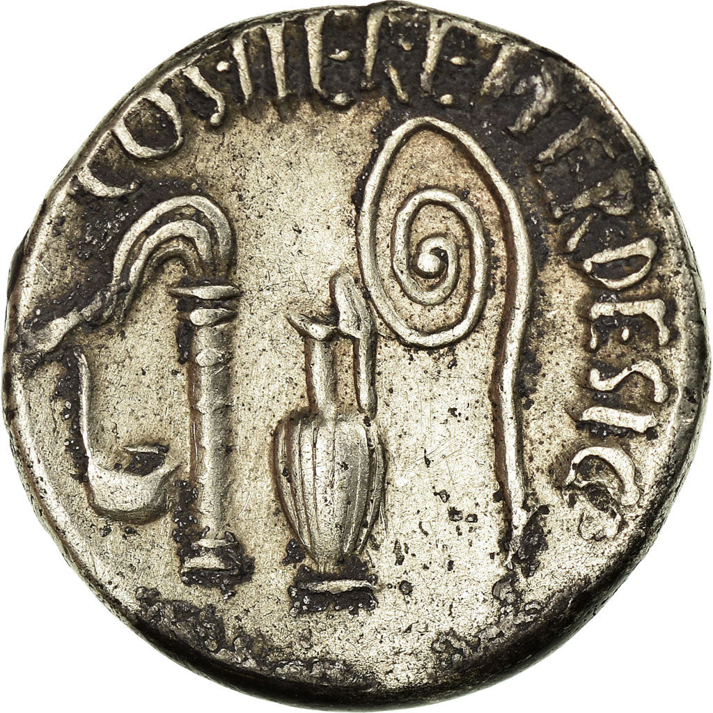 Coin, Octavian, Denarius, 37 BC, Uncertain Mint, AU(50-53), Silver
