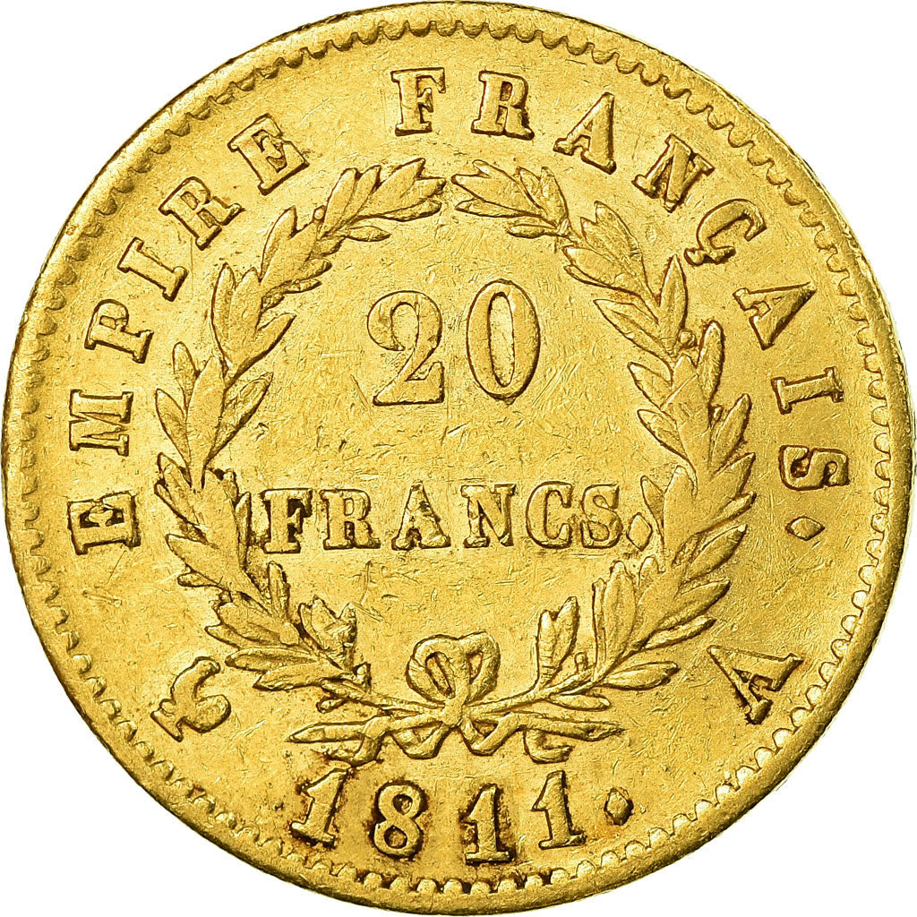 Moneda, Francia, Napoléon I, 20 Francs, 1811, Paris, MBC, Oro, KM:695.1