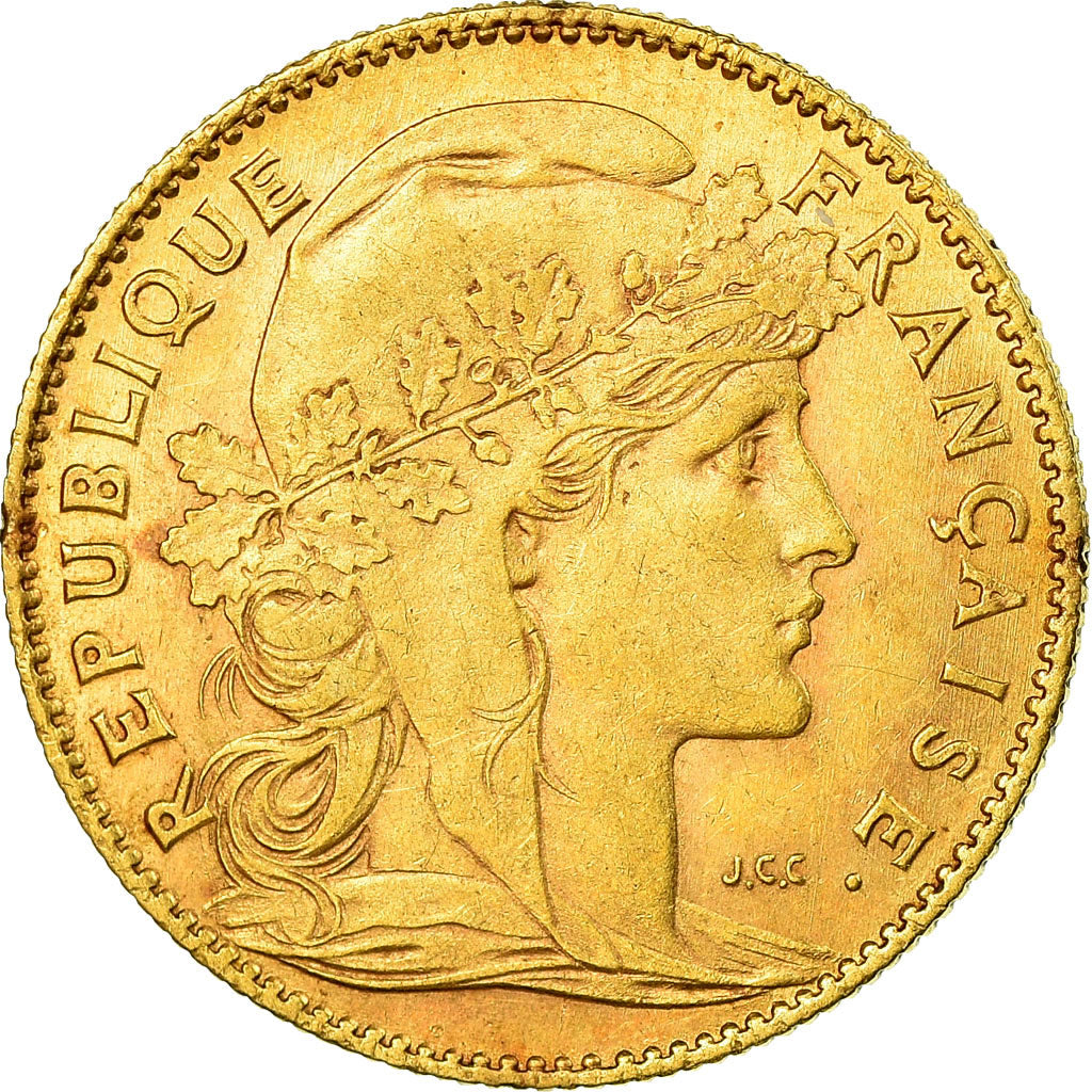 Moneta, Francia, Marianne, 10 Francs, 1907, Paris, SPL-, Oro, KM:846