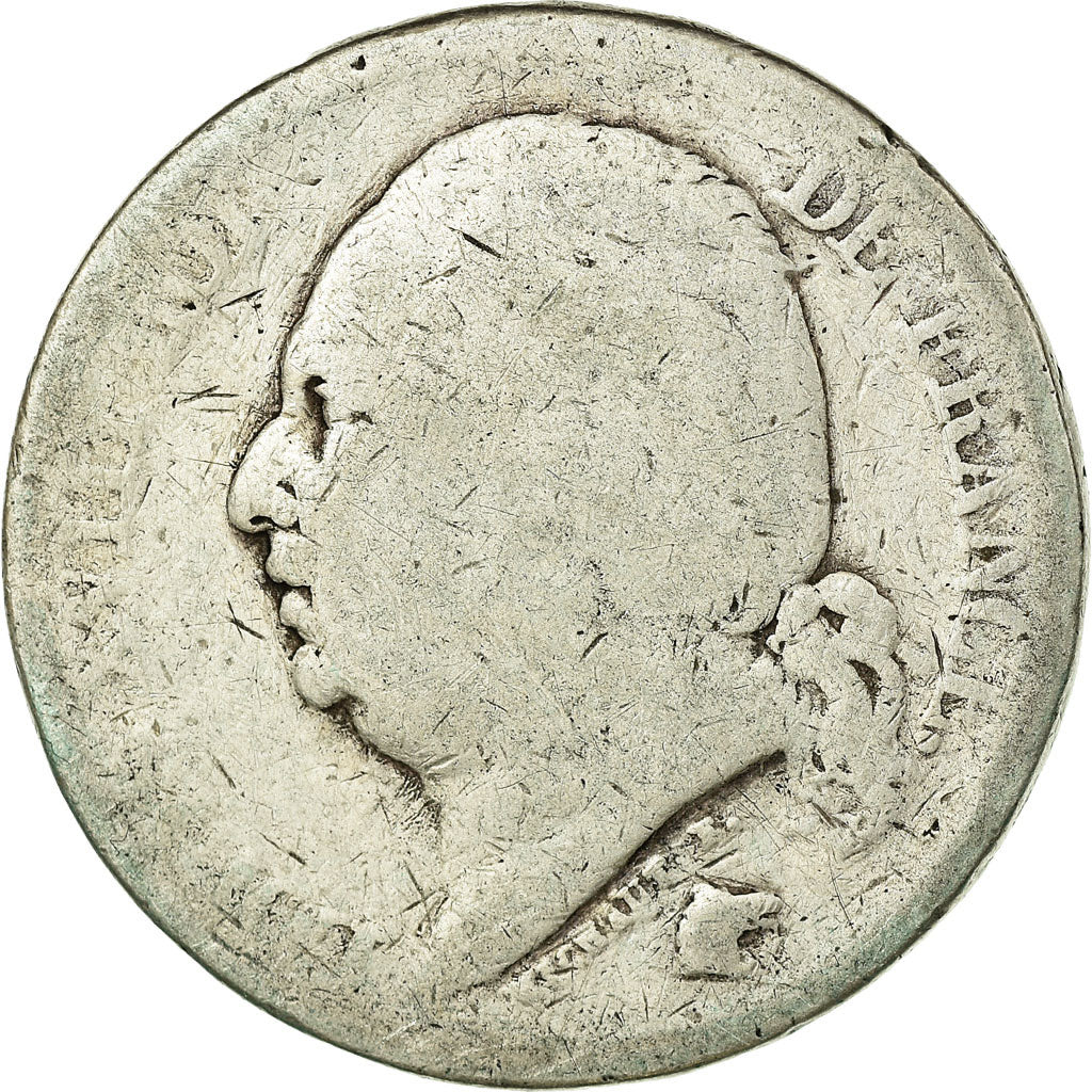 Moneta, Francja, Louis XVIII, 2 Francs, 1823, Lille, G(4-6), Srebro, KM:710.12