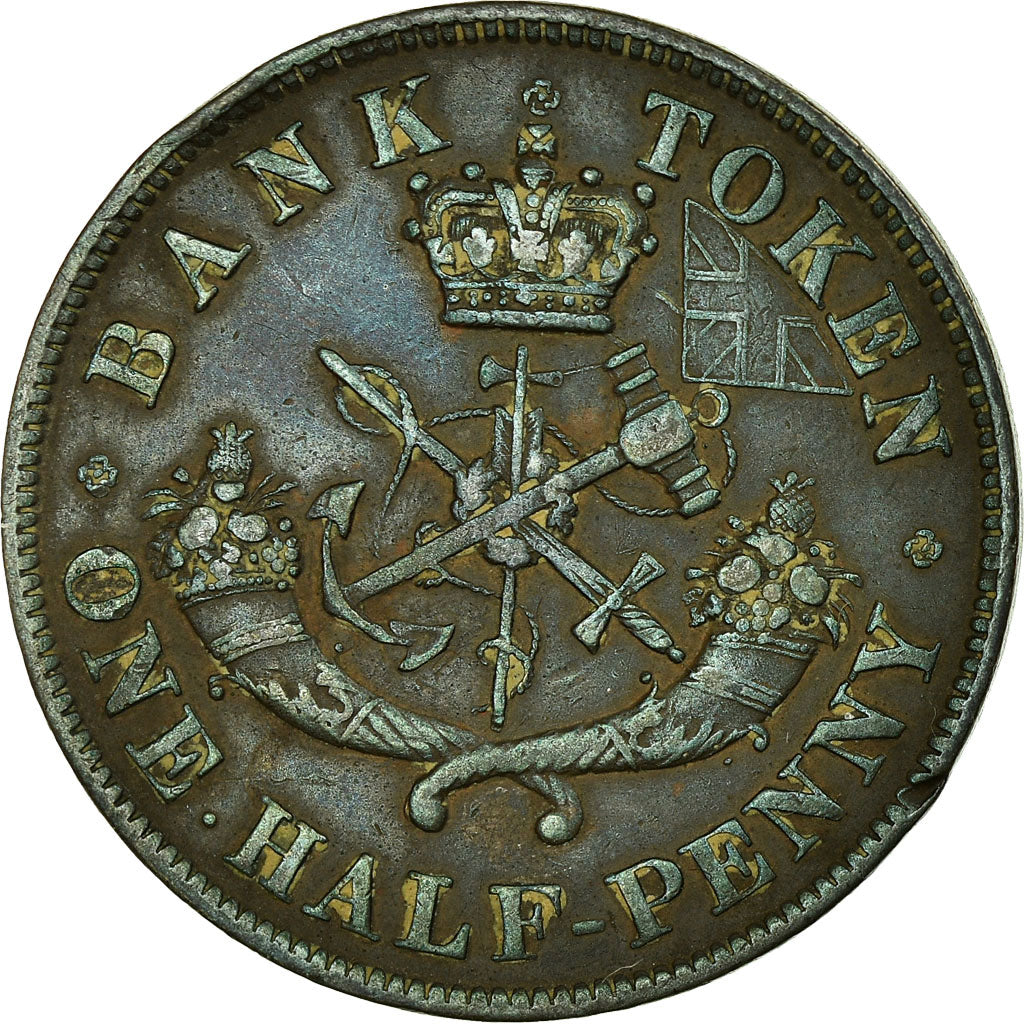 Coin, Canada, UPPER CANADA, 1/2 Penny, 1850, AU(50-53), Copper, KM:Tn2