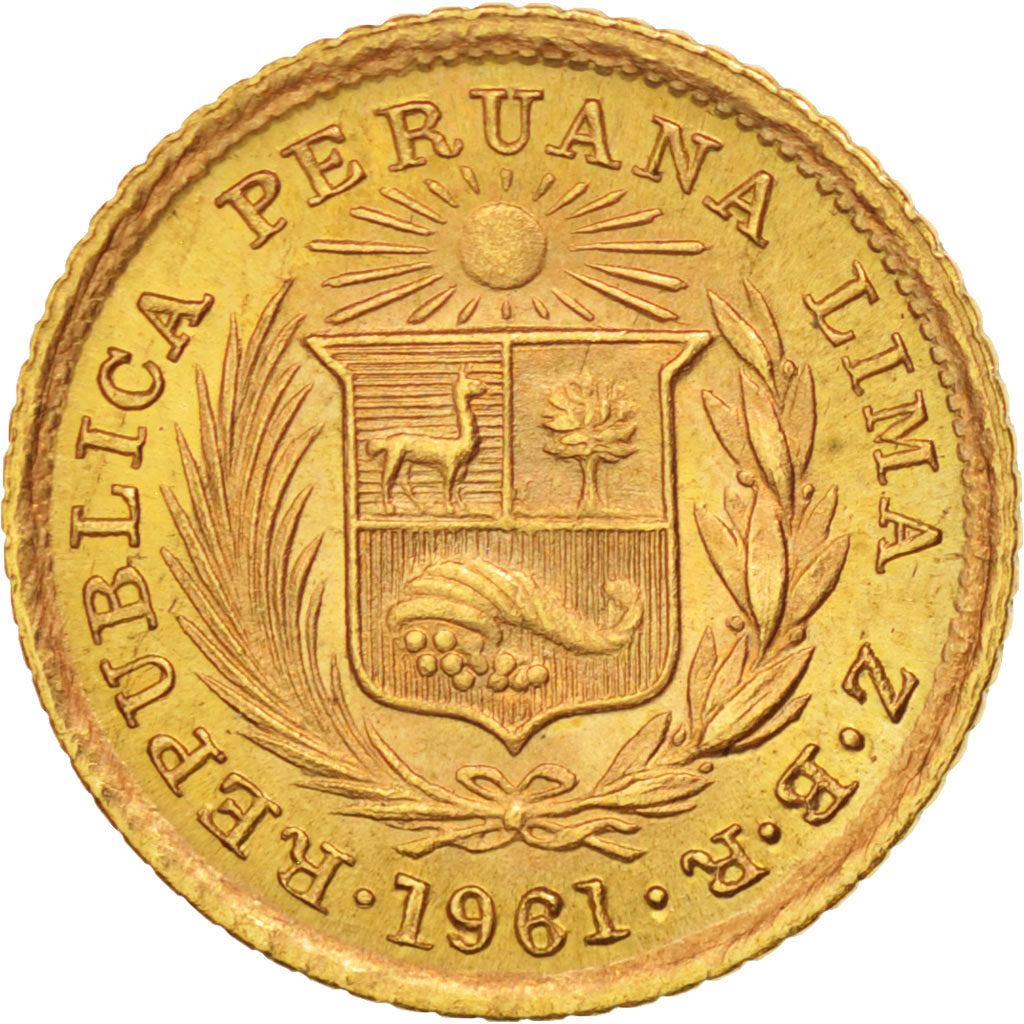 Peru, 1/5 Libra, Pound, 1961, Lima, Gold, KM:210