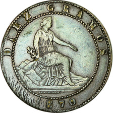 Moneda, España, Provisional Government, 10 Centimos, 1870, Barcelona, BC+