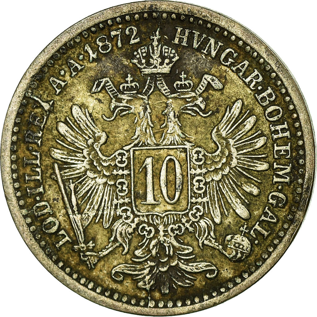 Monnaie, Autriche, Franz Joseph I, 10 Kreuzer, 1872, TTB, Argent, KM:2206