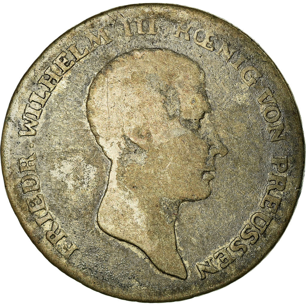 Monnaie, Etats allemands, PRUSSIA, Friedrich Wilhelm III, 1/6 Thaler, 1813