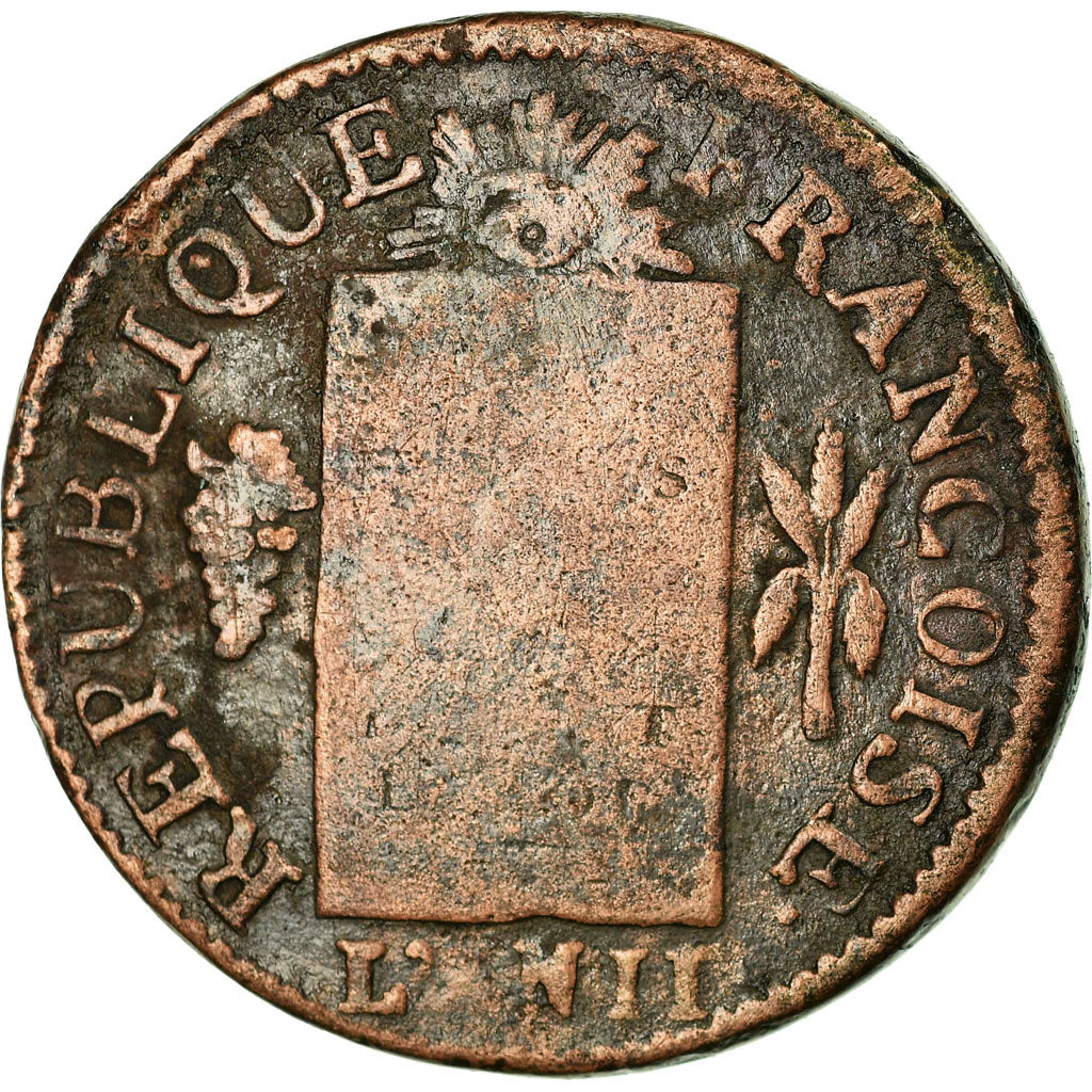 Monnaie, France, Sol aux balances françoise, Sol, 1793, Bayonne, B+, Bronze