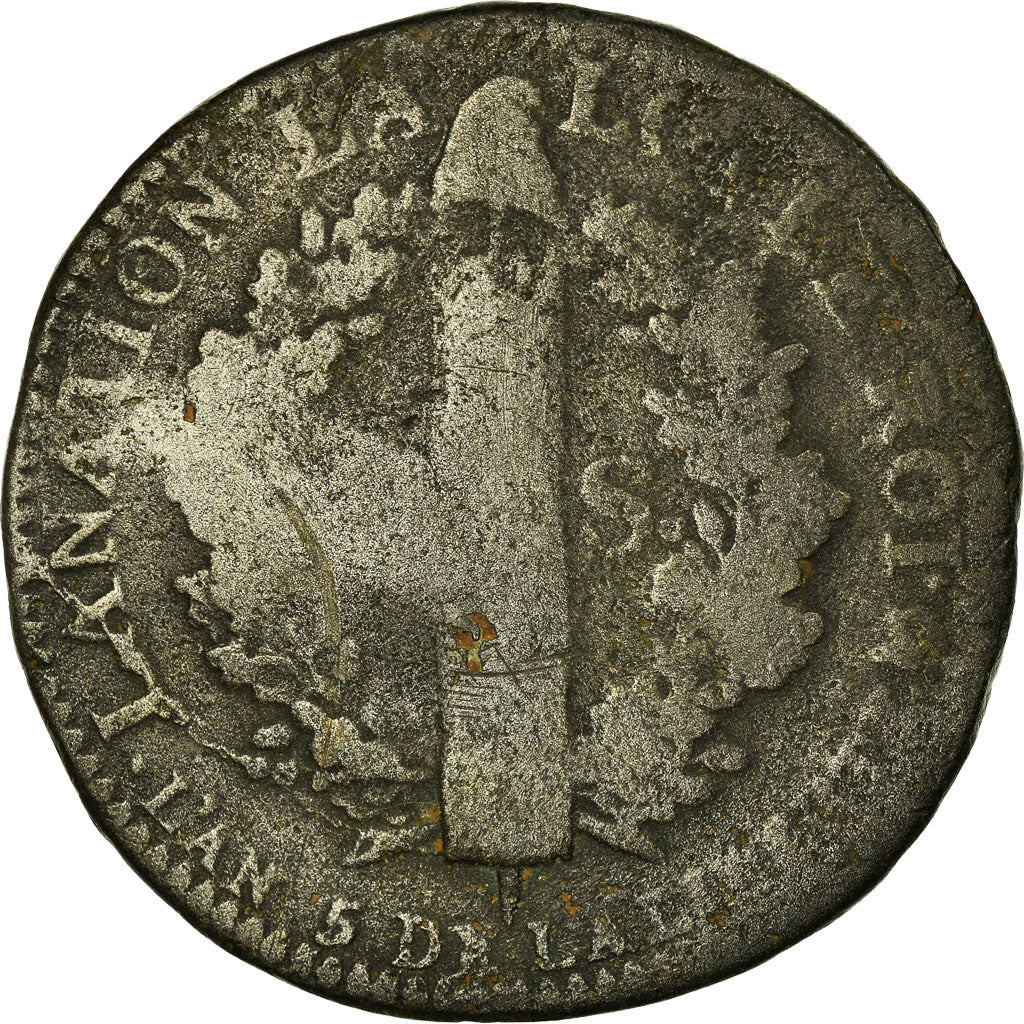 Moneda, Francia, Louis XVI, 2 sols françois, 2 Sols, 1793, Montpellier, BC+