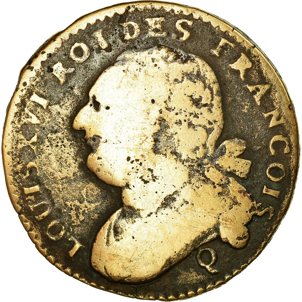 Monnaie, France, Louis XVI, 12 deniers françois, 12 Deniers, 1792, Perpignan