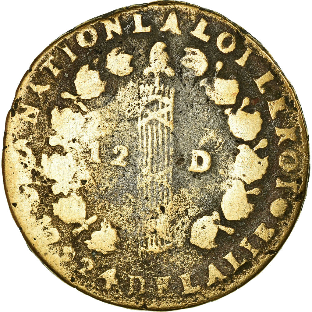 Monnaie, France, Louis XVI, 12 deniers françois, 12 Deniers, 1792, Perpignan