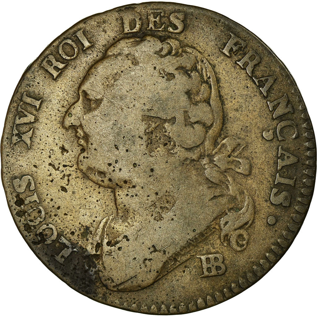 Moneta, Francja, Louis XVI, 12 deniers français, 12 Deniers, 1792, Strasbourg