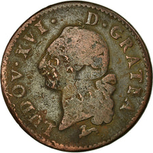 Moneta, Francja, Louis XVI, Sol ou sou, Sol, 1786, Orléans, F(12-15), Miedź