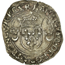 Coin, France, Henri II, Douzain aux croissants, 1551, Nantes, EF(40-45), Billon