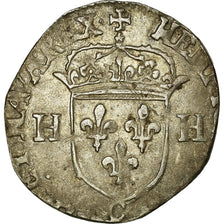 Monnaie, France, Henri IV, Douzain aux deux H, 1590, Saint Lô, TB+, Billon