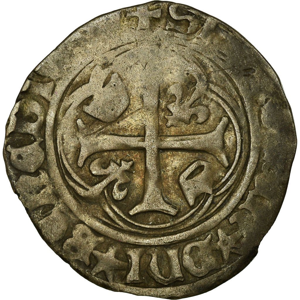 Coin, France, Charles VII, Blanc à la couronne, Angers, VF(30-35), Billon